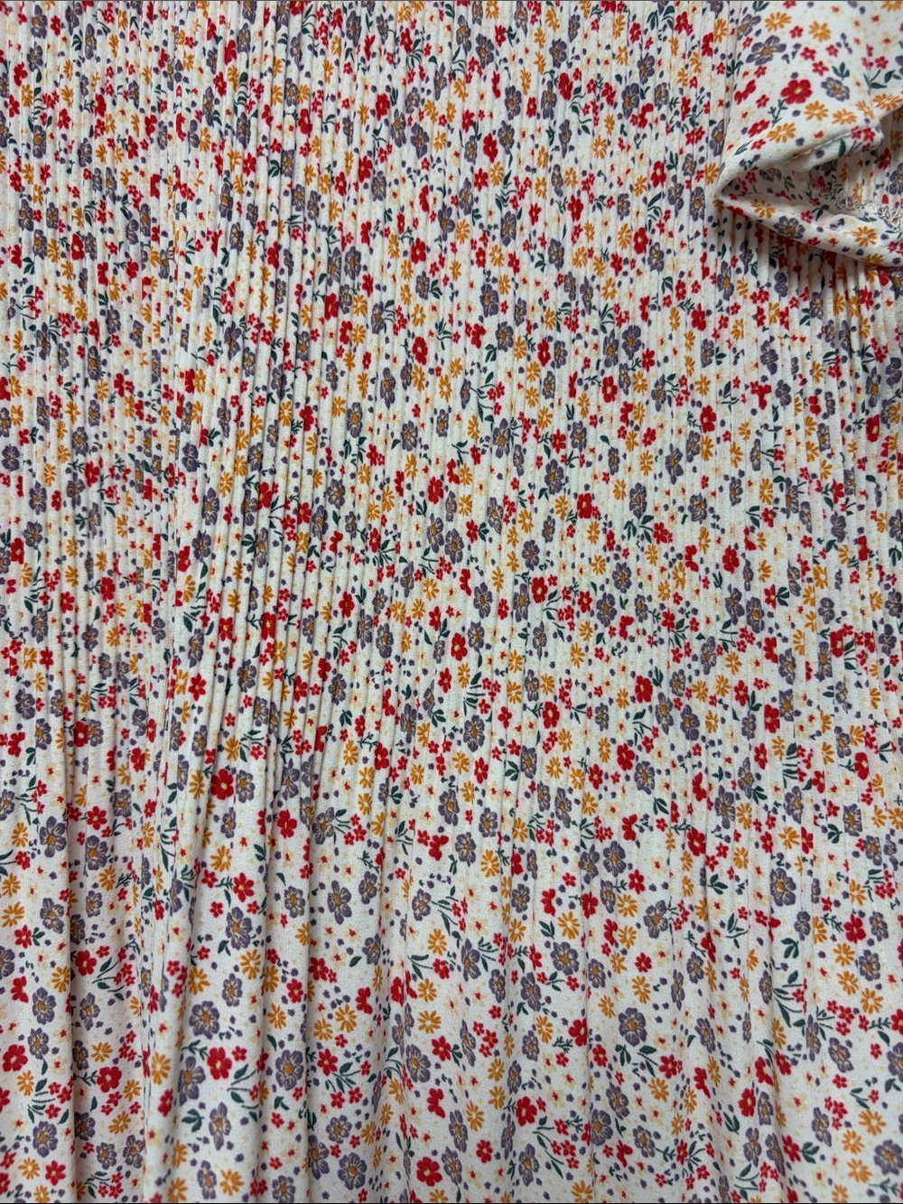 Adrianna Papell White Floral Smocked Flutter Sleeve Top - Picture 3 of 6